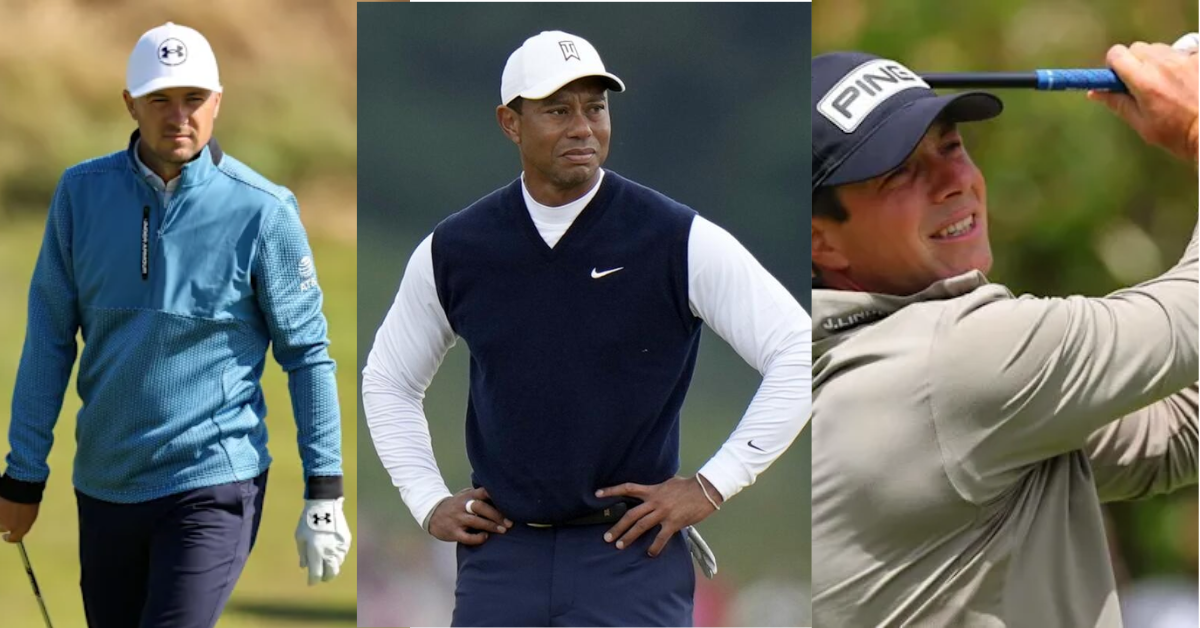 Golfspiller i hvid lang&aelig;rmet golf baselayer efter et sving en sommermorgen
