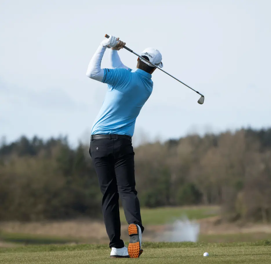 Magnus &Oslash;stergaard playing on the fairway
