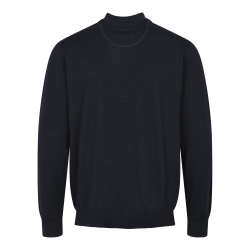Harris Merino Sweater Zip-Turtle - Navy 
