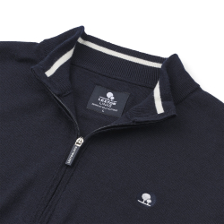 Harris Merino Sweater Zip-Turtle - Navy 