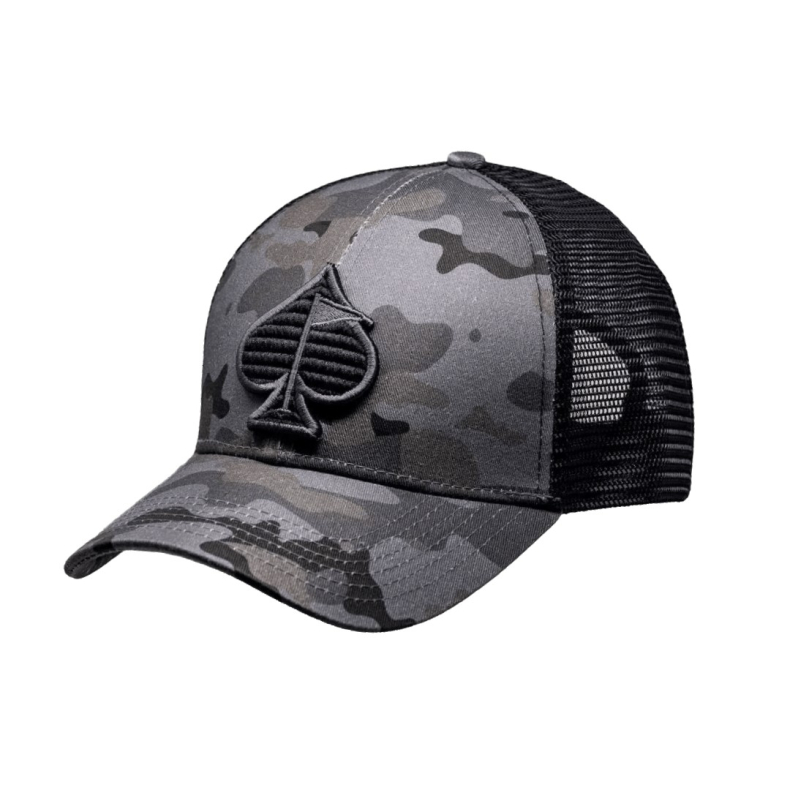Pins and Aces Trucker Cap - Grey Camo