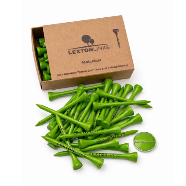 Matchbox med 30 golftees og 1 mark�r