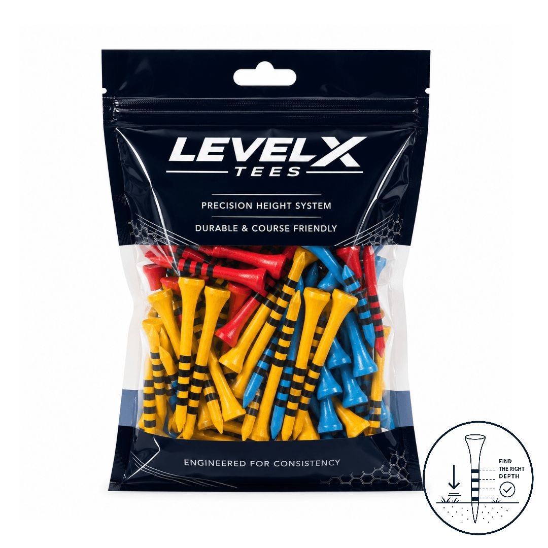 LEVEL X Bambus Træ Golftees Mix | 100 stk.